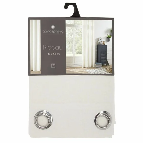grande popularité ATMOSPHERA Rideau En Polyester Modèle Léon – 140 X 260 Cm – Ivoire 4
