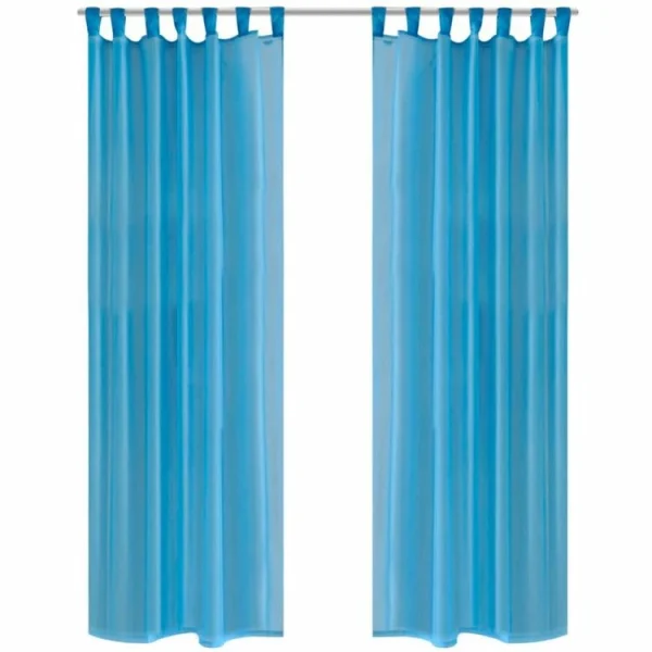Acheter VIDAXL Rideau Fin Turquoise 140×175 Cm 2 Pcs 1
