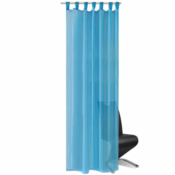 Acheter VIDAXL Rideau Fin Turquoise 140×175 Cm 2 Pcs 3