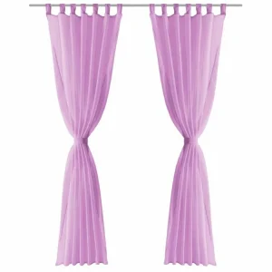 Authenticité garantie VIDAXL Rideau Occultant 2 Pcs Voile 140 X 225 Cm Lilas 8