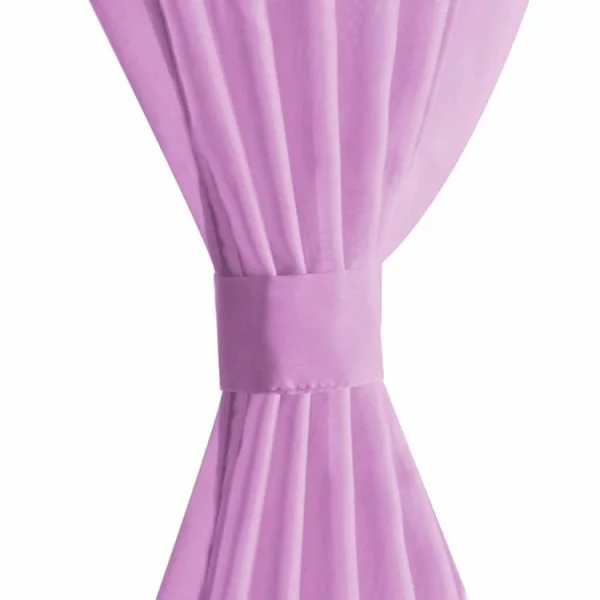Authenticité garantie VIDAXL Rideau Occultant 2 Pcs Voile 140 X 225 Cm Lilas 4