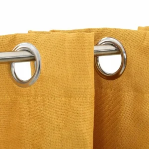 VIDAXL Rideau Occultant Aspect De Lin Avec œillets Jaune 290×245 Cm Réductions 10