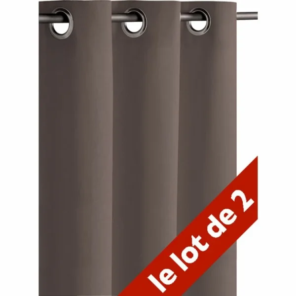 Le Linge De Jules Lot De 2 Rideaux Occultants 140×260 Cm Taupe officiel 1
