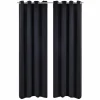 Distributeur Officiel VIDAXL 2 Pcs Rideau Blackout Occultant Noir Avec Œillets En Metal 135x245cm 13