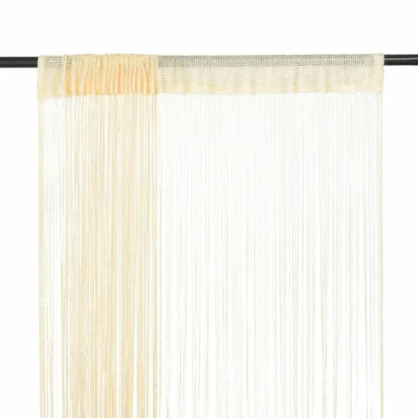 VIDAXL Rideau En Fils 2 Pcs 140 X 250 Cm Creme des prix incroyables 1