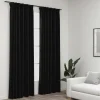 Authentic Original licence VIDAXL Rideaux Occultants Aspect Lin Crochet 2pcs Anthracite 140x225cm 14
