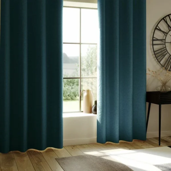 ATMOSPHERA Rideau De Salon Occultant 8 œillet – 140 X 260 Cm – Bleu Canard boutique en ligne 1