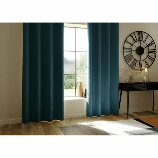 ATMOSPHERA Rideau De Salon Occultant 8 œillet – 140 X 260 Cm – Bleu Canard boutique en ligne 3