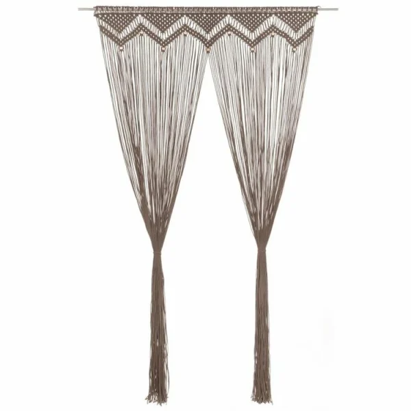 soldes officiel VIDAXL Rideau En Macrame Taupe 140×240 Cm Coton 1