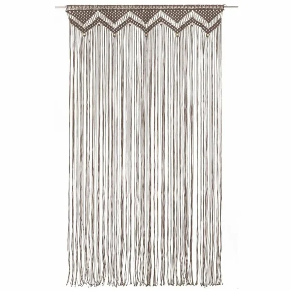soldes officiel VIDAXL Rideau En Macrame Taupe 140×240 Cm Coton 3