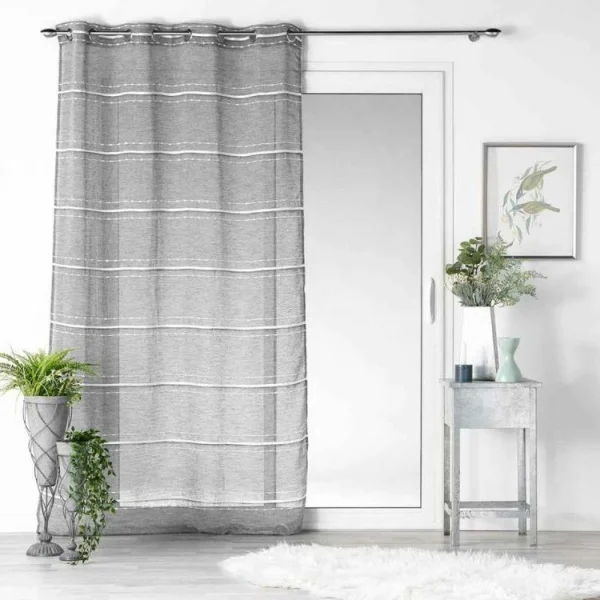 acheter Paris Prix Rideau à Œillets Tissé Aloria 140x240cm Gris 5