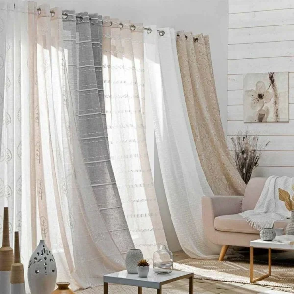 acheter Paris Prix Rideau à Œillets Tissé Aloria 140x240cm Gris 6