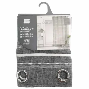 acheter Paris Prix Rideau à Œillets Tissé Aloria 140x240cm Gris 18