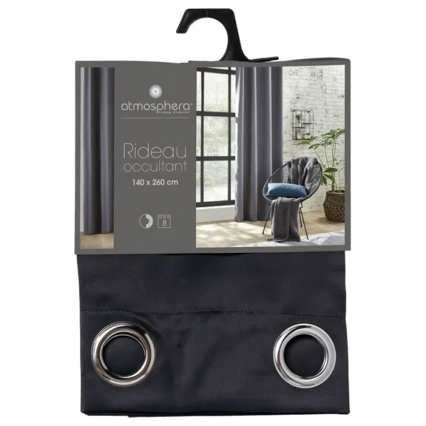 ATMOSPHERA Rideau Occultant – 140 X 260 Cm – Gris Foncé à prix imbattables 6