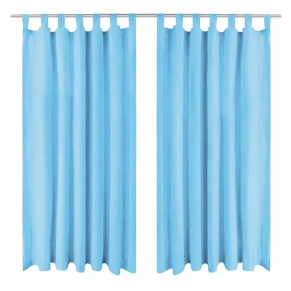 achetez pas cher VIDAXL Rideau Occultant Avec Boucles 2 Pcs 140 X 175 Cm Turquoise 1