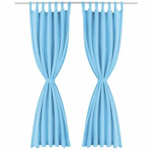 achetez pas cher VIDAXL Rideau Occultant Avec Boucles 2 Pcs 140 X 175 Cm Turquoise 8