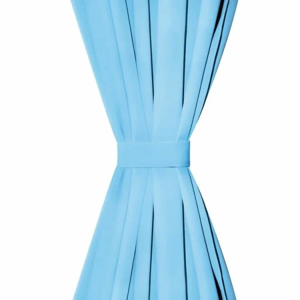 achetez pas cher VIDAXL Rideau Occultant Avec Boucles 2 Pcs 140 X 175 Cm Turquoise 4