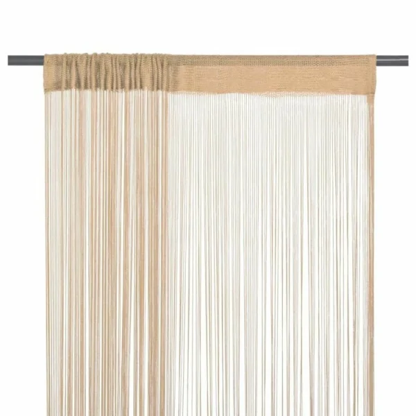 en vente VIDAXL Rideau En Fils 2 Pcs 100 X 250 Cm Beige 1