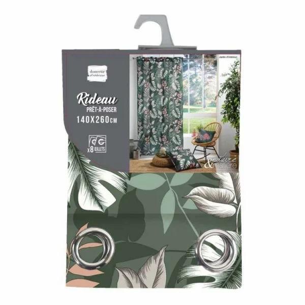 Paris Prix Rideau à Œillets Jardin Intérieur 140x260cm Vert magasins pour 4