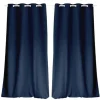 TOILINUX Lot De 2 Rideaux Unis Effet Bachette 8 œillets – 135 X 240 Cm – Bleu Marine qualité supérieure 11