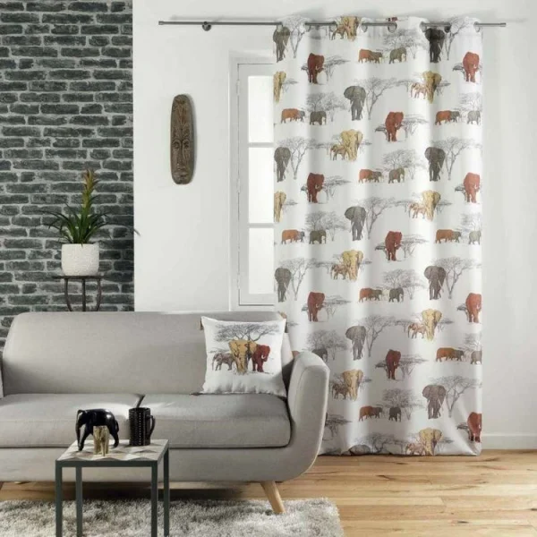 vente en ligne pas cher Paris Prix Rideau à Oeillets Toundra 140x260cm Blanc 4