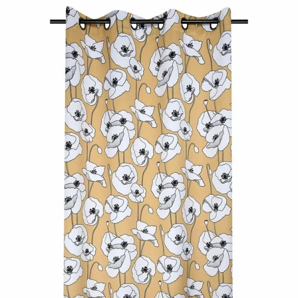 Pas Cher soldes France Lovely Casa Rideau à œillets Occultant 140×260 Cm Diane Moutarde 1