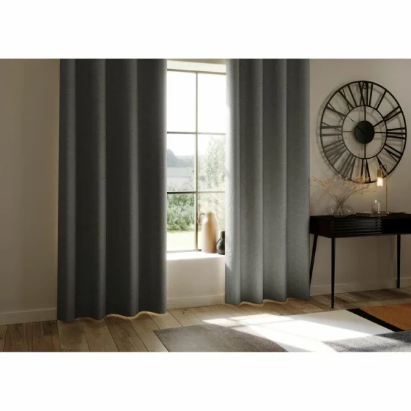 ATMOSPHERA Rideau De Salon Occultant 8 œillet – 140 X 260 Cm – Gris Foncé en vente 3