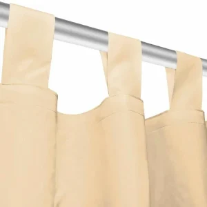 VIDAXL Rideau Occultant Avec Boucles 2 Pcs 140 X 245 Cm Beige france 12