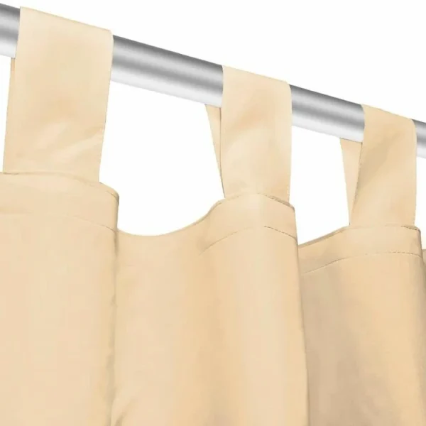 VIDAXL Rideau Occultant Avec Boucles 2 Pcs 140 X 245 Cm Beige france 5