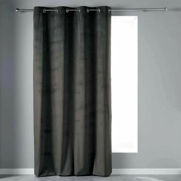 Paris Prix Rideau à Œillets Velvetine 140x280cm Anthracite à prix réduits 1