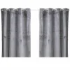 TOILINUX Lot De 2 Rideaux Avec Tissage Brodé Doré 8 œillets- 140 X 260 Cm – Gris mode 11