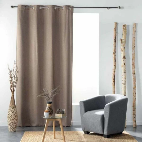 soldes officiel Paris Prix Rideau Occultant Tramina 135x240cm Noisette 4