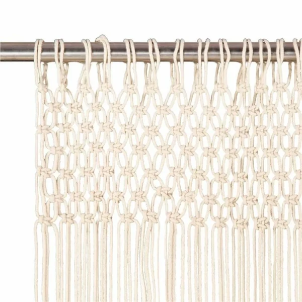 ﻿soldes VIDAXL Rideau En Macrame 140×240 Cm Coton 4