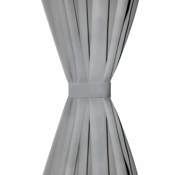 VIDAXL Rideau Occultant Avec Boucles 2 Pcs 140 X 225 Cm Gris grande surprise 4