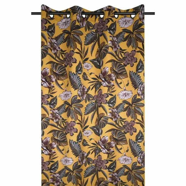 Acheter Maintenant Lovely Casa Rideau à œillets Occultant 140×260 Cm Curiosity Moutarde 1