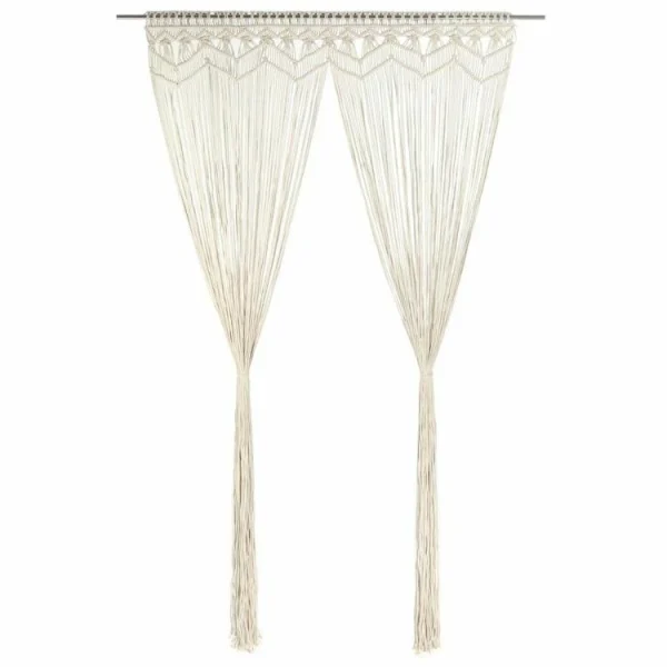 à prix très bas VIDAXL Rideau En Macrame 140×240 Cm Coton 1