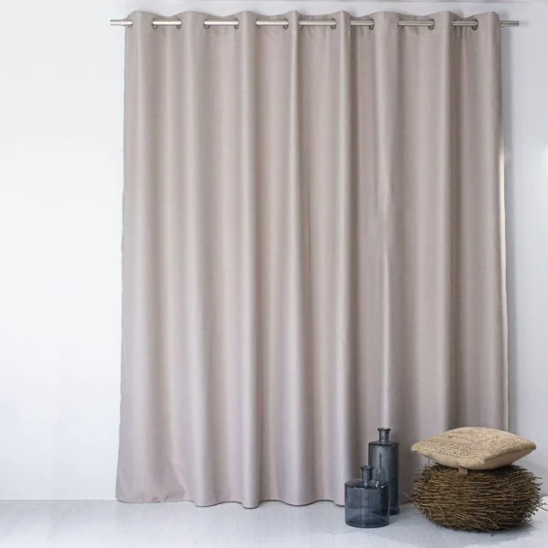 TOILINUX Lot De 2 Grands Rideaux Unis Occultants Avec œillets – 300 X 240 Cm – Taupe solde en ligne 3