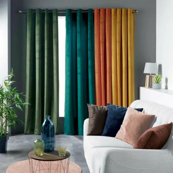 VIDAXL Rideau Occultant Avec Boucles 2 Pcs 140 X 225 Cm Vert Satisfait ou Remboursé 3