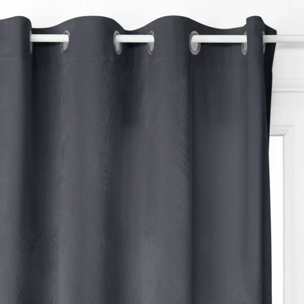 achetez pas cher ATMOSPHERA Rideau Occultant En Velours Gris Foncé – 140 X 260 Cm 1
