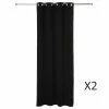 soldes pas cher ATMOSPHERA Lot De 2 Rideaux Occultants Noir à œillets 135 X 240 Cm 11