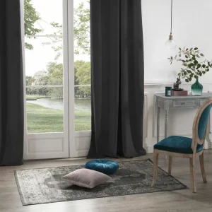 achetez pas cher ATMOSPHERA Rideau Occultant En Velours Gris Foncé – 140 X 260 Cm 10