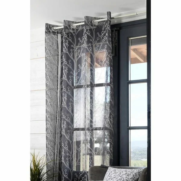 Lovely Casa Voilage à œillets 140×260 Cm Eulalie Anthracite magasin 3