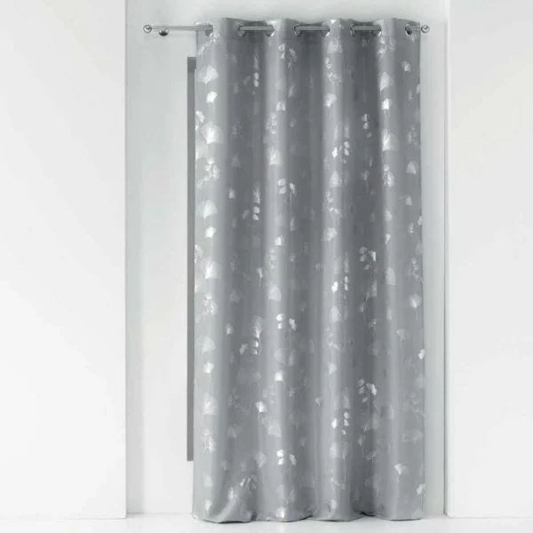 Paris Prix Rideau Déco à Œillets Bloomy 140x260cm Gris Acheter 1