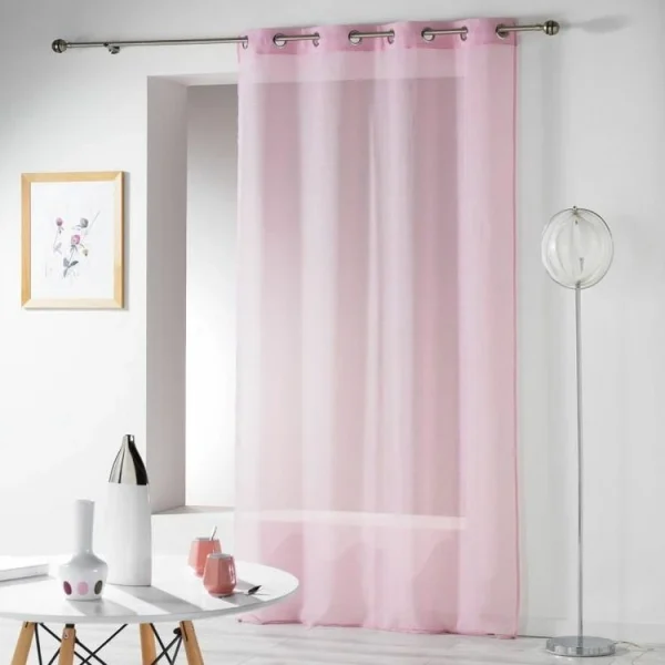 en ligne Paris Prix Rideau Voilage Telma 140x240cm Rose 1