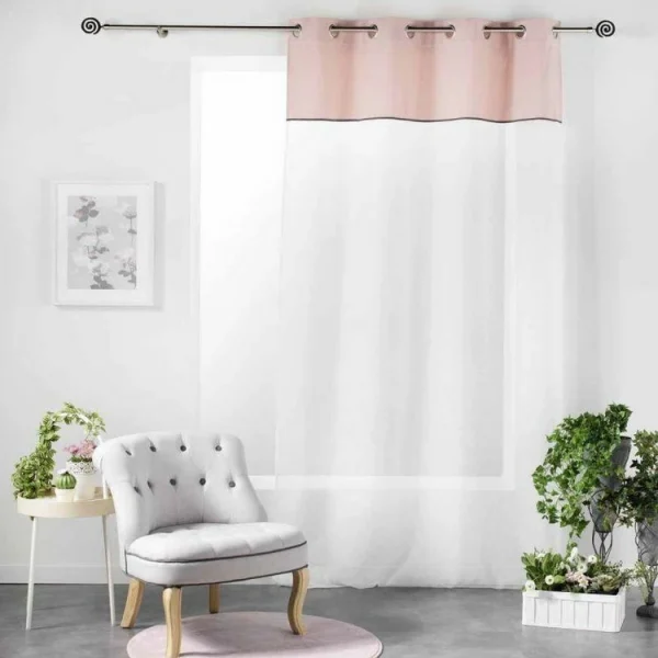 mode pas cher Paris Prix Rideau Voilage à Œillets Jolibel 137x240cm Rose 6
