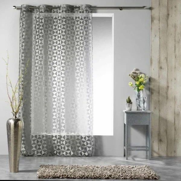 Paris Prix Rideau Voilage Geomatic 140x240cm Gris meilleur service 1
