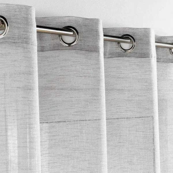 Large choix en ligne Paris Prix Rideau Voilage à Œillets Sunline 140x280cm Gris & Argent 3