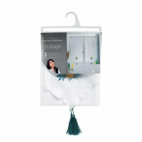 luxe soldes Paris Prix Paire De Voilages Ananis 60x160cm Blanc 3