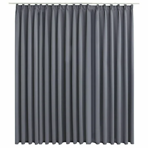 VIDAXL Rideaux Occultants Aspect Lin Avec œillets 2 Pcs Gris 140x245cm à prix d'occasion 3