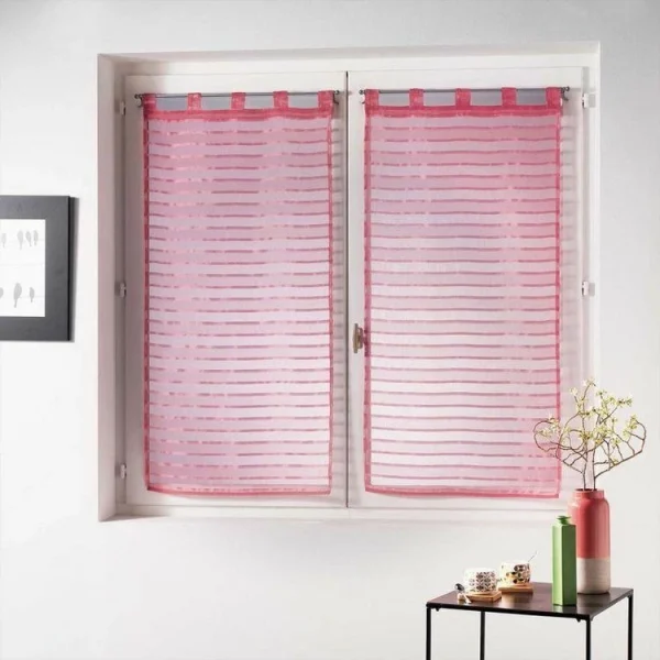 vente en ligne Paris Prix Paire De Voilages Riane 60x160cm Corail 1